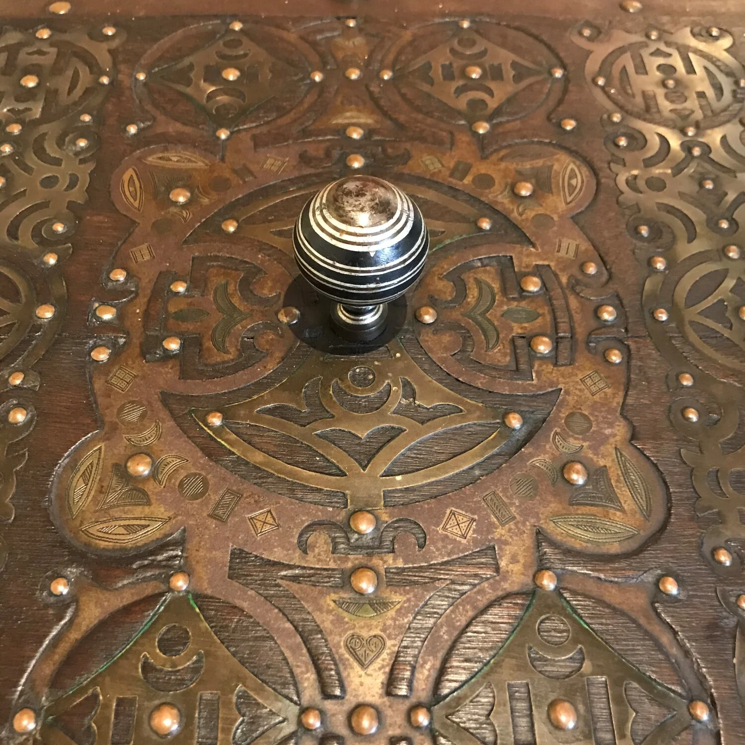 19th Century Spanish Strong Box with Intricate Metal Work and